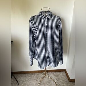 1901 gingham button up long sleeve top size L